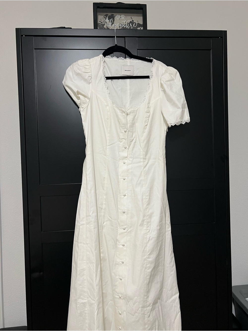Reformation White Square-Neck Button-Front Midi Dress - Picture 5 of 5